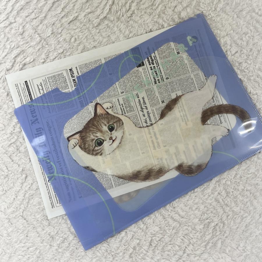 学研 公式 ねこハラ文具 Ａ４ ポケット ファイル ブルー グレー グリーン ピンク ねこグッズ 愛猫 ねこ 文具 文房具 筆記用具 キャラクター 雑貨 | 学研ステイフル | 08