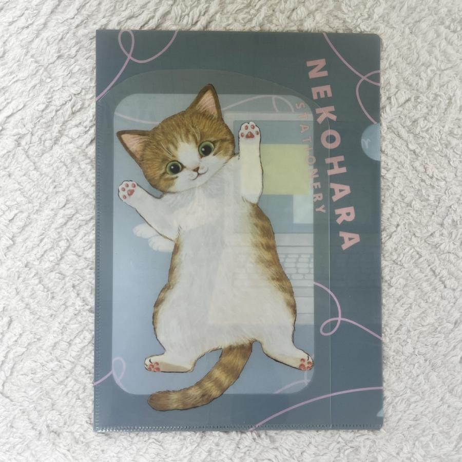 学研 公式 ねこハラ文具 Ａ４ ポケット ファイル ブルー グレー グリーン ピンク ねこグッズ 愛猫 ねこ 文具 文房具 筆記用具 キャラクター 雑貨 | 学研ステイフル | 09