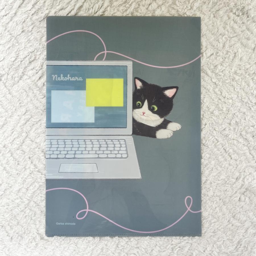 学研 公式 ねこハラ文具 Ａ４ ポケット ファイル ブルー グレー グリーン ピンク ねこグッズ 愛猫 ねこ 文具 文房具 筆記用具 キャラクター 雑貨 | 学研ステイフル | 10