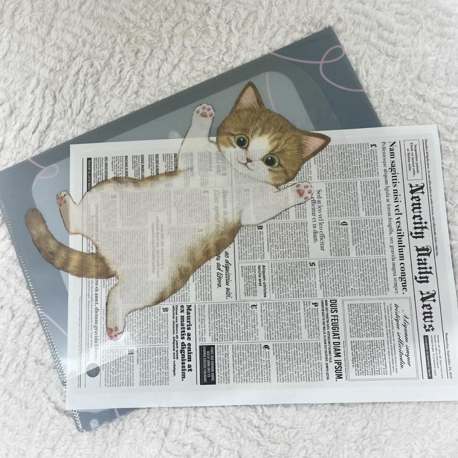 学研 公式 ねこハラ文具 Ａ４ ポケット ファイル ブルー グレー グリーン ピンク ねこグッズ 愛猫 ねこ 文具 文房具 筆記用具 キャラクター 雑貨 | 学研ステイフル | 11