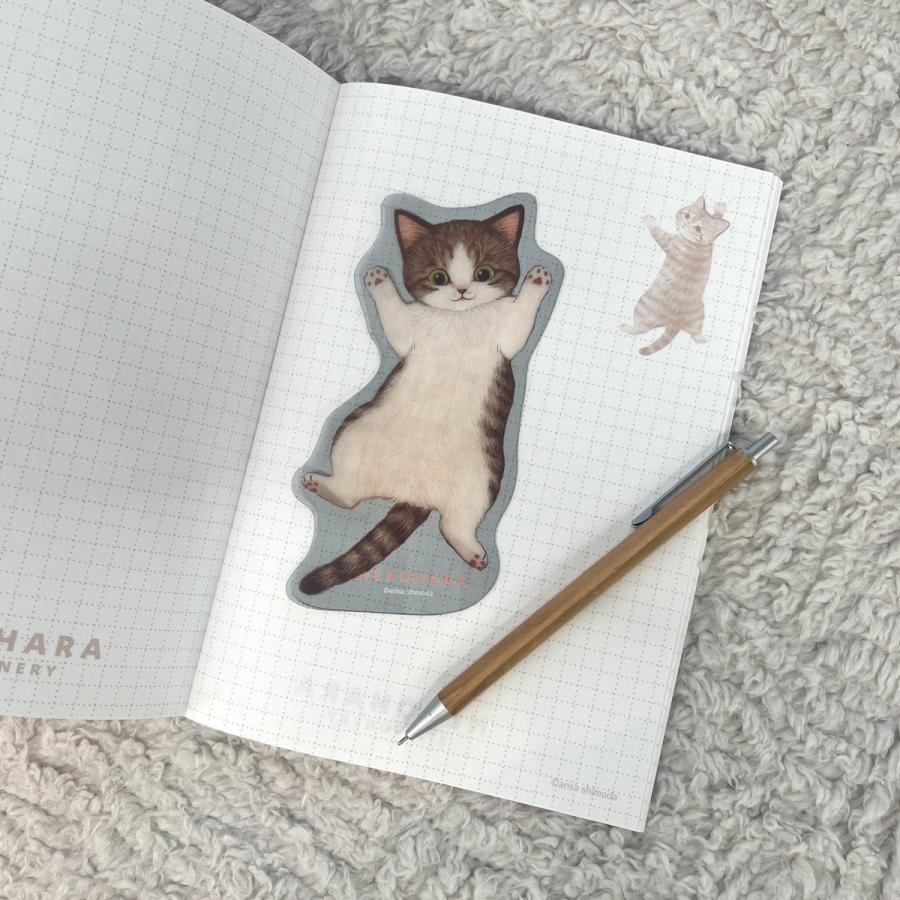 学研 公式 ねこハラ文具 ブックマーカー しおり 栞 ブルー グレー グリーン ピンク ねこグッズ 愛猫 ねこ 文具 文房具 筆記用具 雑貨 | 学研ステイフル | 06