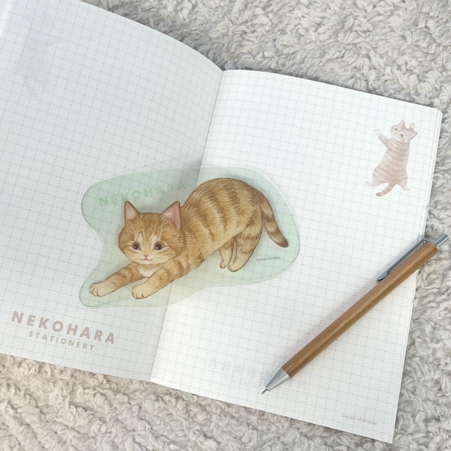 学研 公式 ねこハラ文具 ブックマーカー しおり 栞 ブルー グレー グリーン ピンク ねこグッズ 愛猫 ねこ 文具 文房具 筆記用具 雑貨 | 学研ステイフル | 07