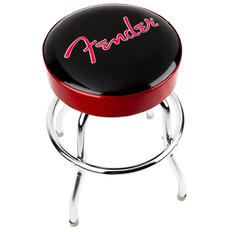 FENDER フェンダー レッド スパークル ロゴ バースツール 24インチ Fender（フェンダー） Fender Red Sparkle Logo Barstool, Black/Red