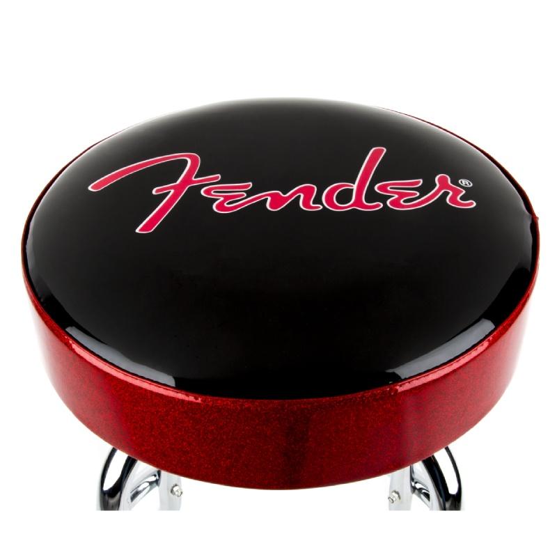 Fender（フェンダー） Fender Red Sparkle Logo Barstool, Black/Red