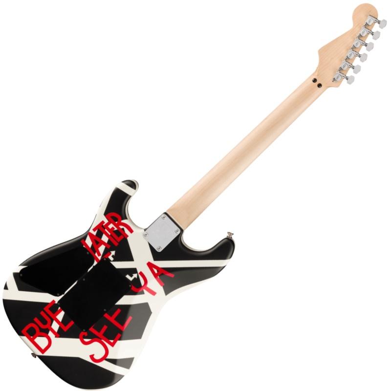 EVH Striped Series Circles， Maple Fingerboard， White and Black エレキギター_1