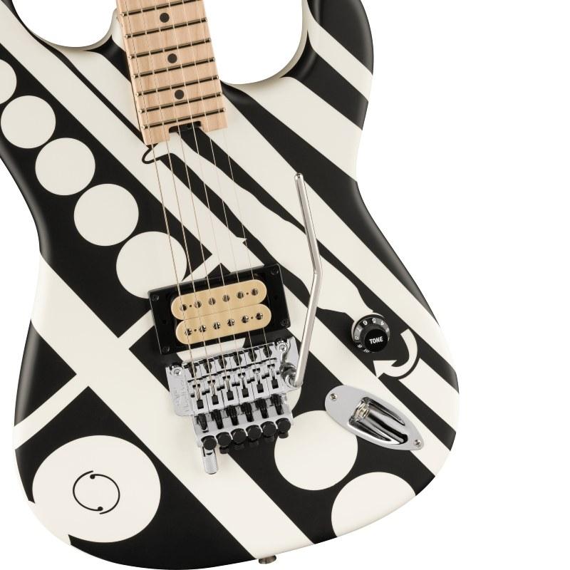 EVH Striped Series Circles， Maple Fingerboard， White and Black エレキギター_2