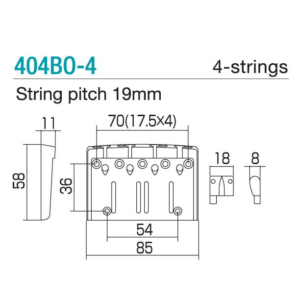 GOTOH Bass BRIDGE 404BO-4 Cosmo Black〈ゴトー〉の画像