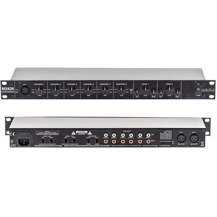 ART/6 チャンネル2 ゾーン・ステレオ・ミキサー MX624 : 楽器de元気