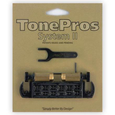 TonePros AVT2G-B ブラック Wraparound Bridge ギター用ブリッジ