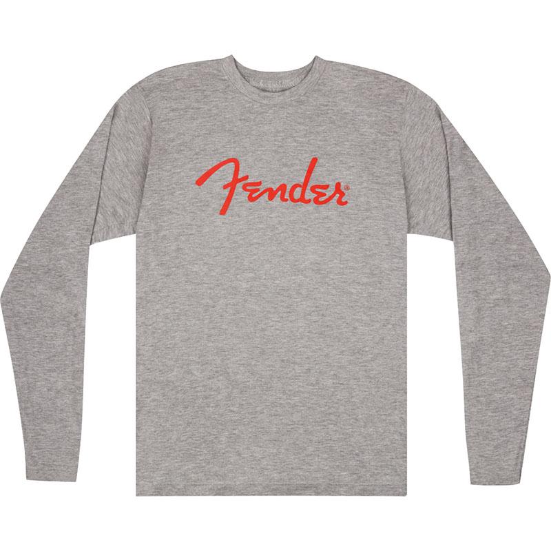 Fender（フェンダー） FENDER Spaghetti Logo L/S T-Shirt, Heather