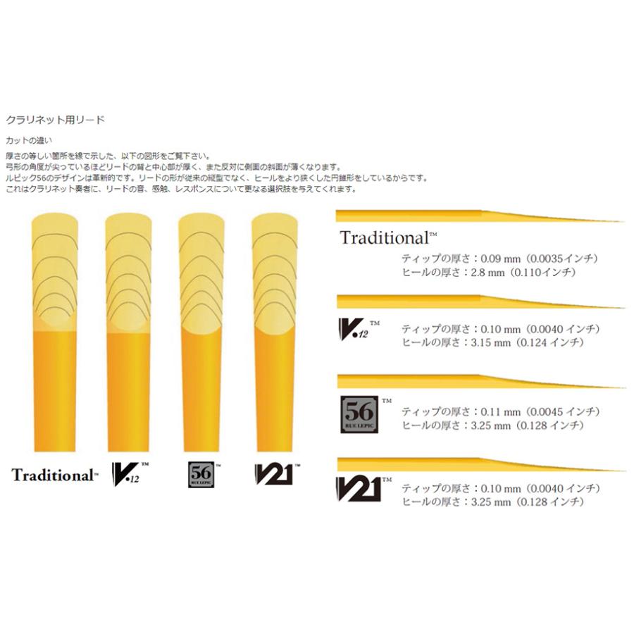 vandoren（バンドーレン） B♭クラリネット用リード V.12 1枚バラ売り