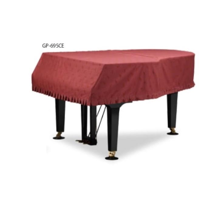 グランドピアノカバー ヤマハC5，C5X，C6，C5L GP-695CE ネコ音符ジャガード織　エンジ