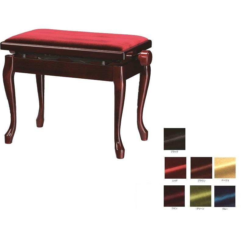 美品】ピアノ椅子 高低自在椅子 椅子 ベンチ 猫脚 ワインレッド 赤
