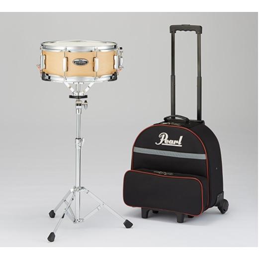 Pearl スタンドとケース付きのキット スネアドラム 6プライメイプル材 