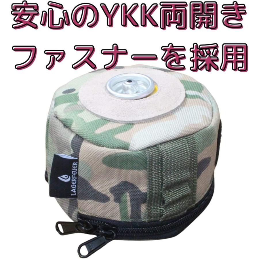 OD ガス缶 カバー ミリタリー LAGERFEUER 迷彩 カモフラ ガス