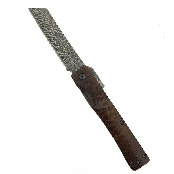 光 ヒカリ ダマスカス damascu 肥後小刀 肥後守風 折りたたみナイフ 