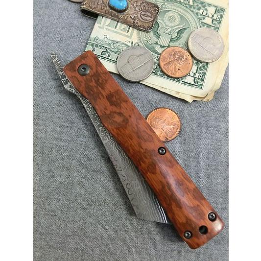 光 ヒカリ ダマスカス damascu 肥後小刀 肥後守風 折りたたみナイフ 