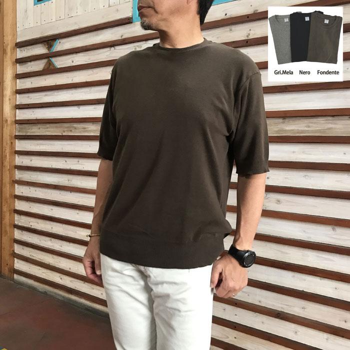 gicipi ジチピ2309 ARAGOSTA 　ニットTシャツ　 柔らかな上質コットン素材　イタリア製　コットンカットソー  グレー｜gaku-shop｜09