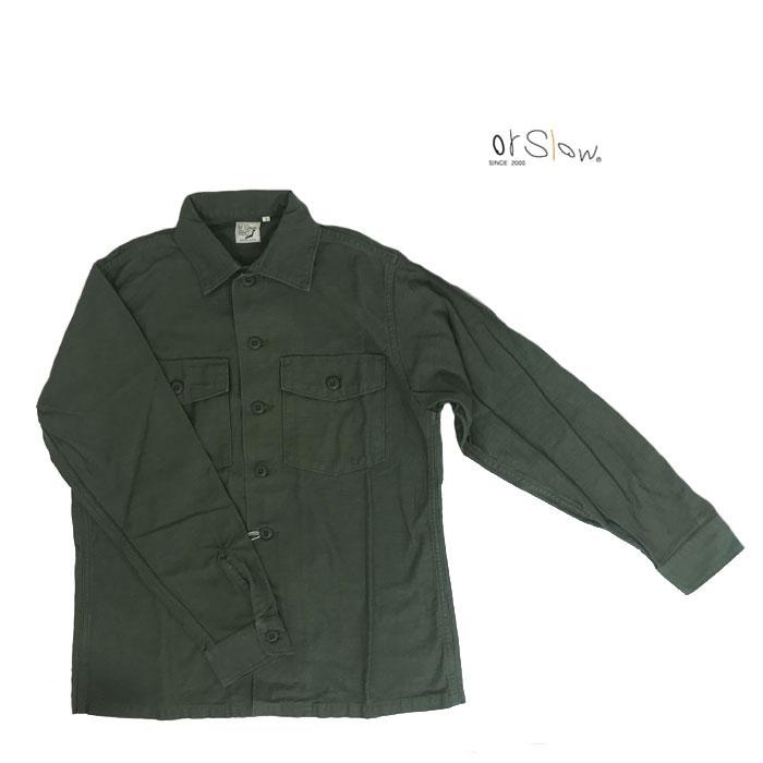 ｏｒｓｌｏｗ  オアスロウ ｏｒｓｌｏｗ ミリタリーシャツ　03-8045-16 US ARMY FATIGUE SHIRTS アーミーシャツ　シャツジャケット　Green｜gaku-shop｜02