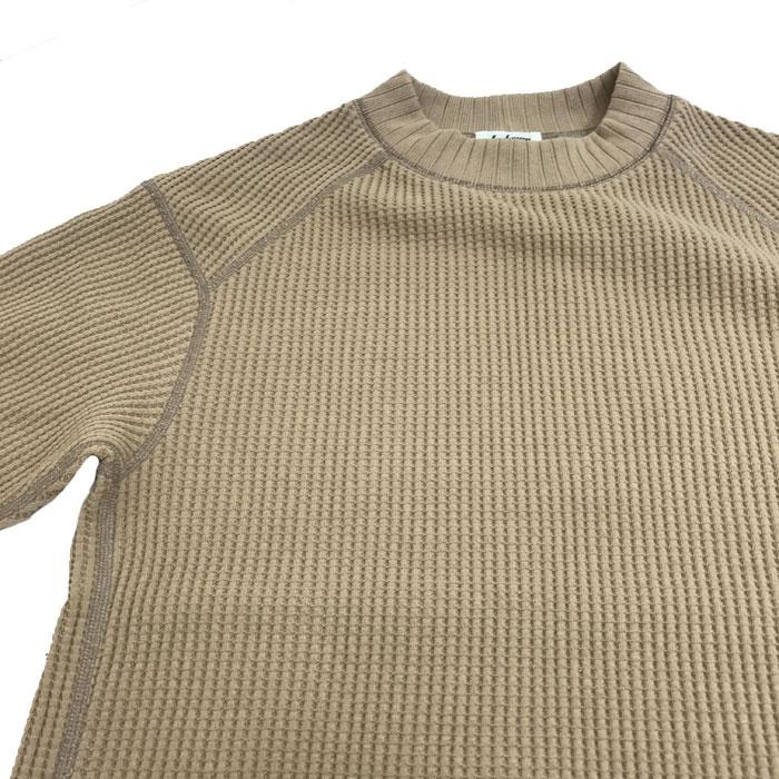 Jackman　ジャックマン JM7200 Waffle Midneck ワッフル素材ミッドネックカットソー Biscuit_3