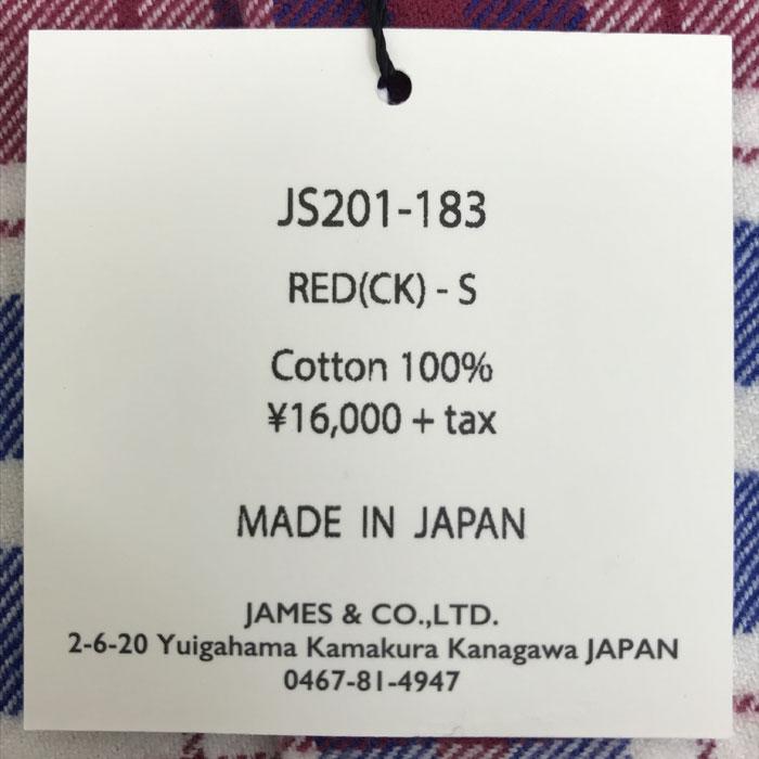 STUDIO ORIBE【SALE】スタジオオリベ　ネルシャツ DELICIOUS JAMES&CO JS201-183  フランネルオープンカラーシャツ　Red｜gaku-shop｜08