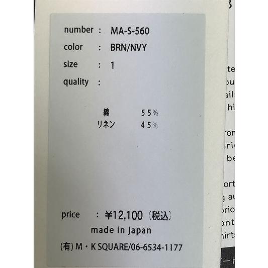Manual Alphabet マニュアルアルファベット Sale Mas 560 Loose Fit ルーズフィットレギュラーカラーシャツ コットンリネン素材 ブラウンネイビー 1361002 Gakuオンラインショップ 通販 Yahoo ショッピング