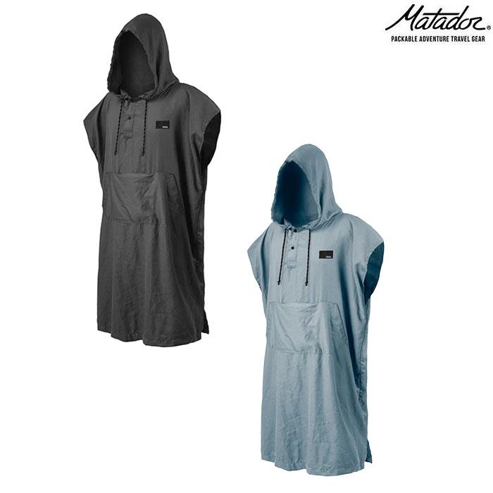 Matador マタドールパッカブルタオルポンチョ  NANODRY Packable Towel Poncho ナノドライ 速乾 Blue  Charcoal  MATNDP001Bの画像