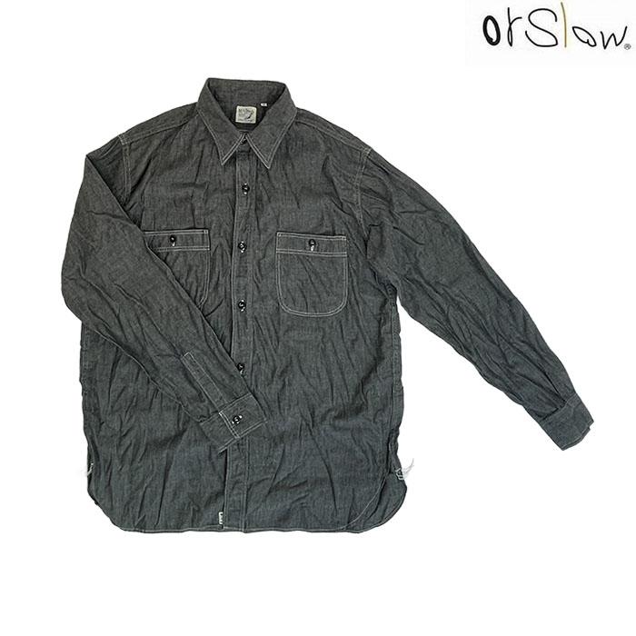 orSlow（オアスロウ） リラックスフィット ブラックシャンブレー