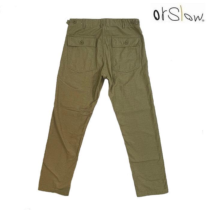 【美品】オアスロウ orslow スリムフィットファティーグパンツ　ベージュ　3 orSlow（オアスロウ） オアスロウスリムフィットファティーグパンツ US