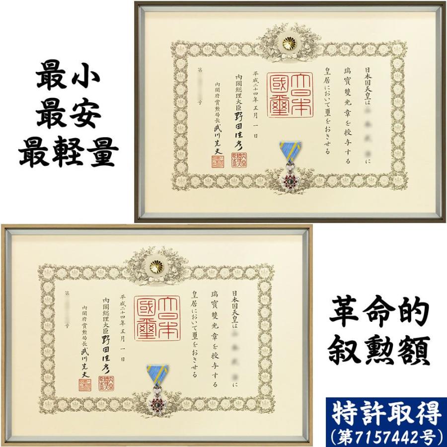 最小・最軽量 スタイリッシュ叙勲額 クレスト 単光章 /双光章 /小綬章