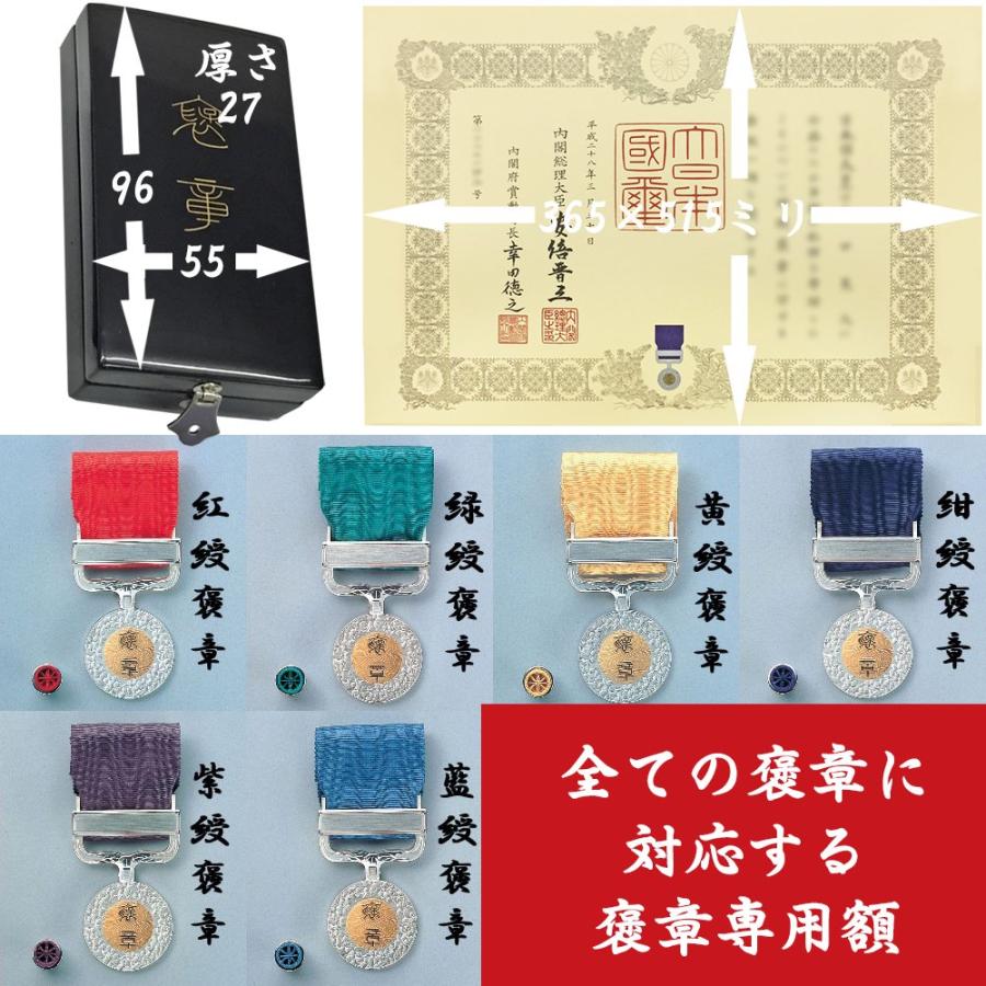 ケースも飾れる褒章記褒章額 GT24 各種褒章専用額(紅綬褒章