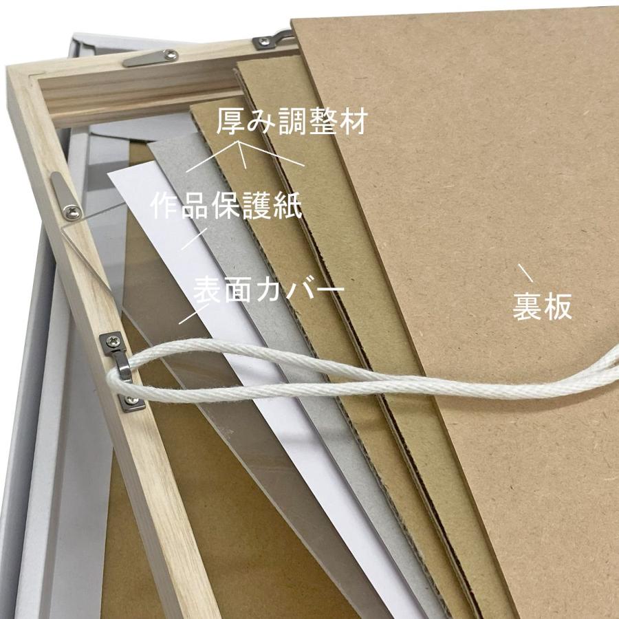 一般額(デッサン額) GT501L 正面幅:15ミリ UVカット強化型アクリル付 /額縁内寸法:516×729(B2)の画像