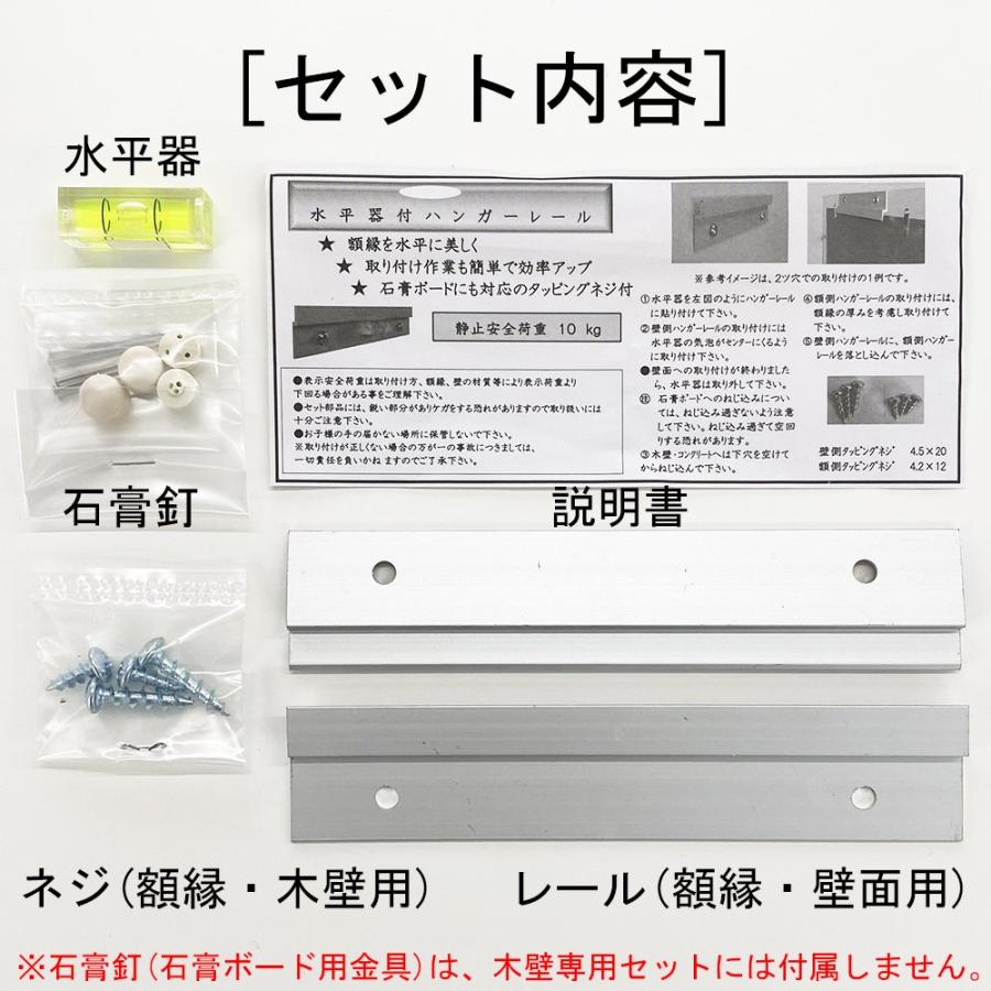 水平器付きハンガーレール(額縁用ドッコレール) /石膏ボード・木壁兼用