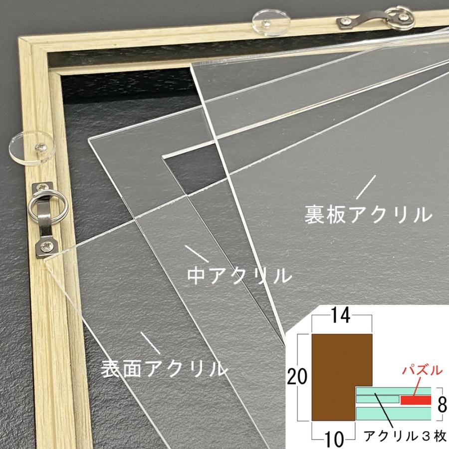 パズル用 両面クリアフレーム /適合パズルサイズ:215×300ミリ /額縁内