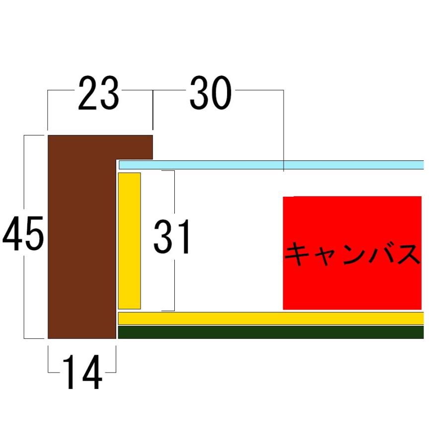 油絵額縁 角箱 アクリル付 /409×409(S6)のキャンバス・パネル用(厚さ26