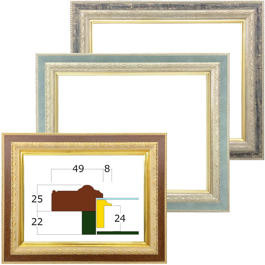 油絵額縁 8234 UVカット強化型アクリル付 /409×530(P10)のキャンバス