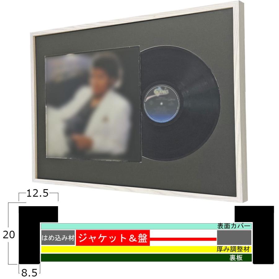 LPジャケット+レコード盤専用額 GT501 UVカット強化型アクリル付 /455