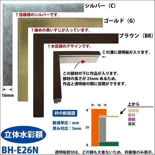 額縁 長方形25×50 日本製 深みのある立体額縁 特注サイズ アクリル仕様 E26Na 額