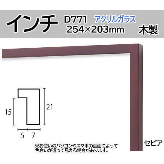 D771 セピア インチ 254×203mm 水彩額 水彩額縁 デッサン額 デッサン額縁 フレーム｜gakubutiya