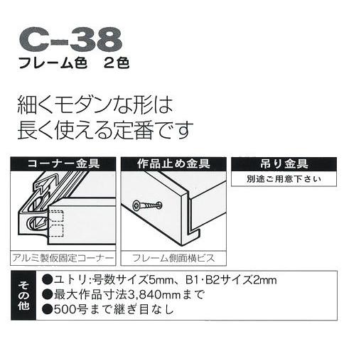 C-38 オリジン 30号(F・P・M)用 キャンバス用 組立式 アルフレーム 仮