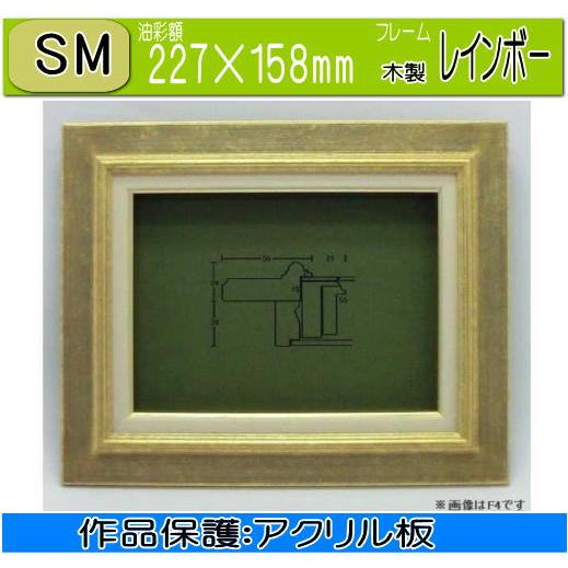 レインボー SM(サムホール) 227×158mm ゴールド フレーム 油絵額縁 