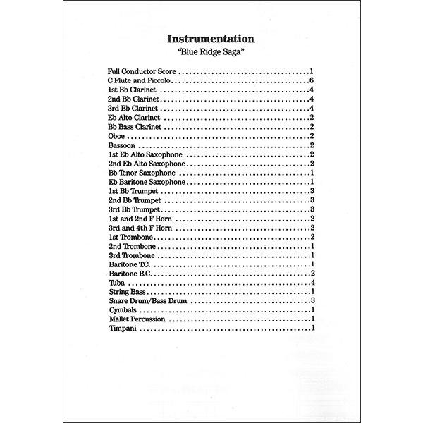 スウェアリンジェン　ブルーリッジの伝説 ブルーリッジの伝説／ジェームズ・スウェアリンジェン｜吹奏楽楽譜