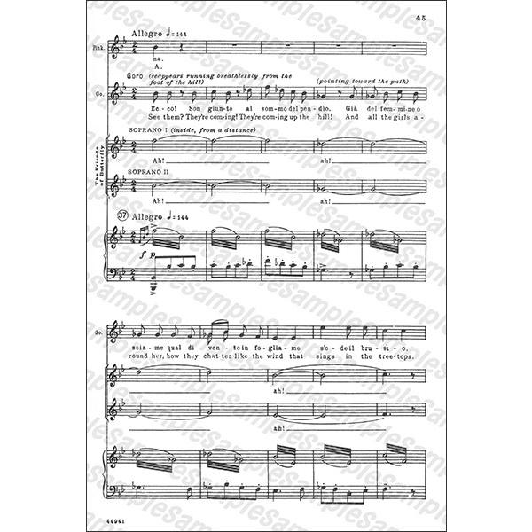 楽譜 プッチーニ/歌劇「蝶々夫人」(オペラ全曲版ヴォーカルスコア