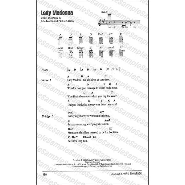 楽譜　ウクレレで弾くザ・ビートルズ（小型サイズ）（ウクレレ・コード・ソング・ブック（※.コードと歌詞 のみ）／輸入楽譜（T））｜gakufunets｜02