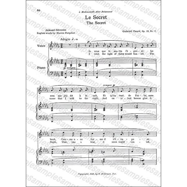 楽譜 フォーレ／25の歌曲集（低声用）（50261070／声楽／輸入楽譜（T