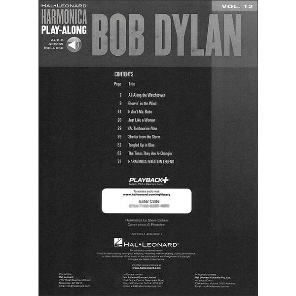 楽譜 ボブ・ディラン（オーディオ・アクセス・コード付）（ハーモニカ