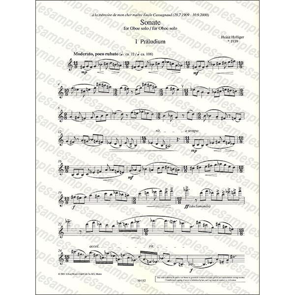 楽譜 ハインツ・ホリガー／ソナタ（49011153／オーボエ・ソロ