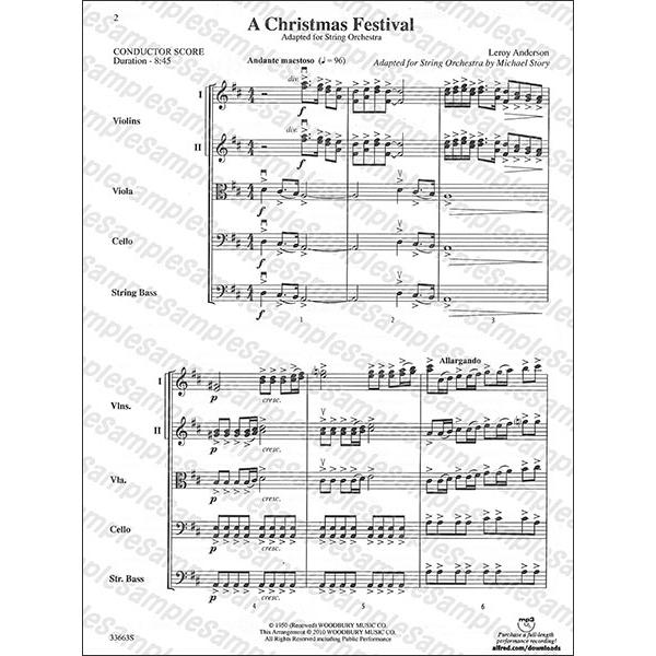 楽譜 アンダーソン／クリスマス・フェスティヴァル(33663S／ストリング