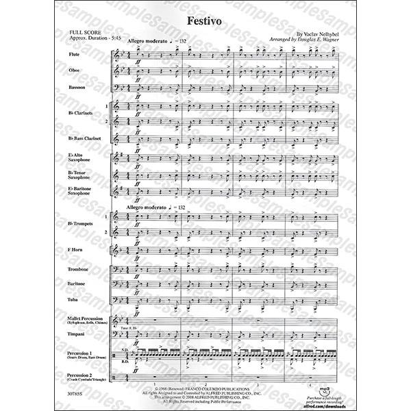 楽譜 ネリベル／フェスティーヴォ（595338／00-30785／輸入吹奏楽譜（T