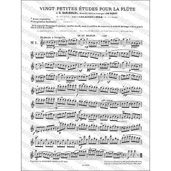 楽譜 ガリボルディ／フルートのための20の小練習曲（1032272／AL5865